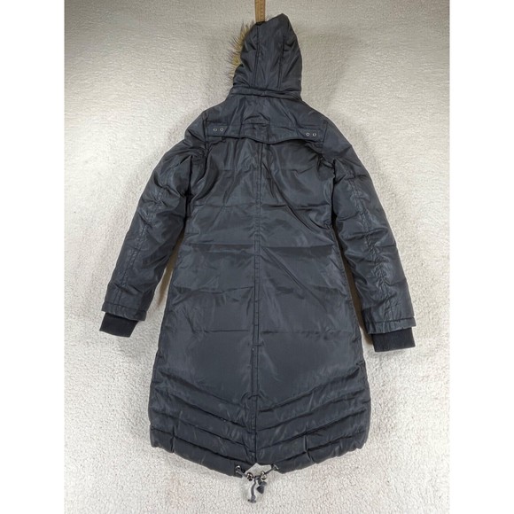 Soia & Kyo Women's size P/S Black‎ Hoodie Puffer Parka Faux Fur Coat - Picture 7 of 11